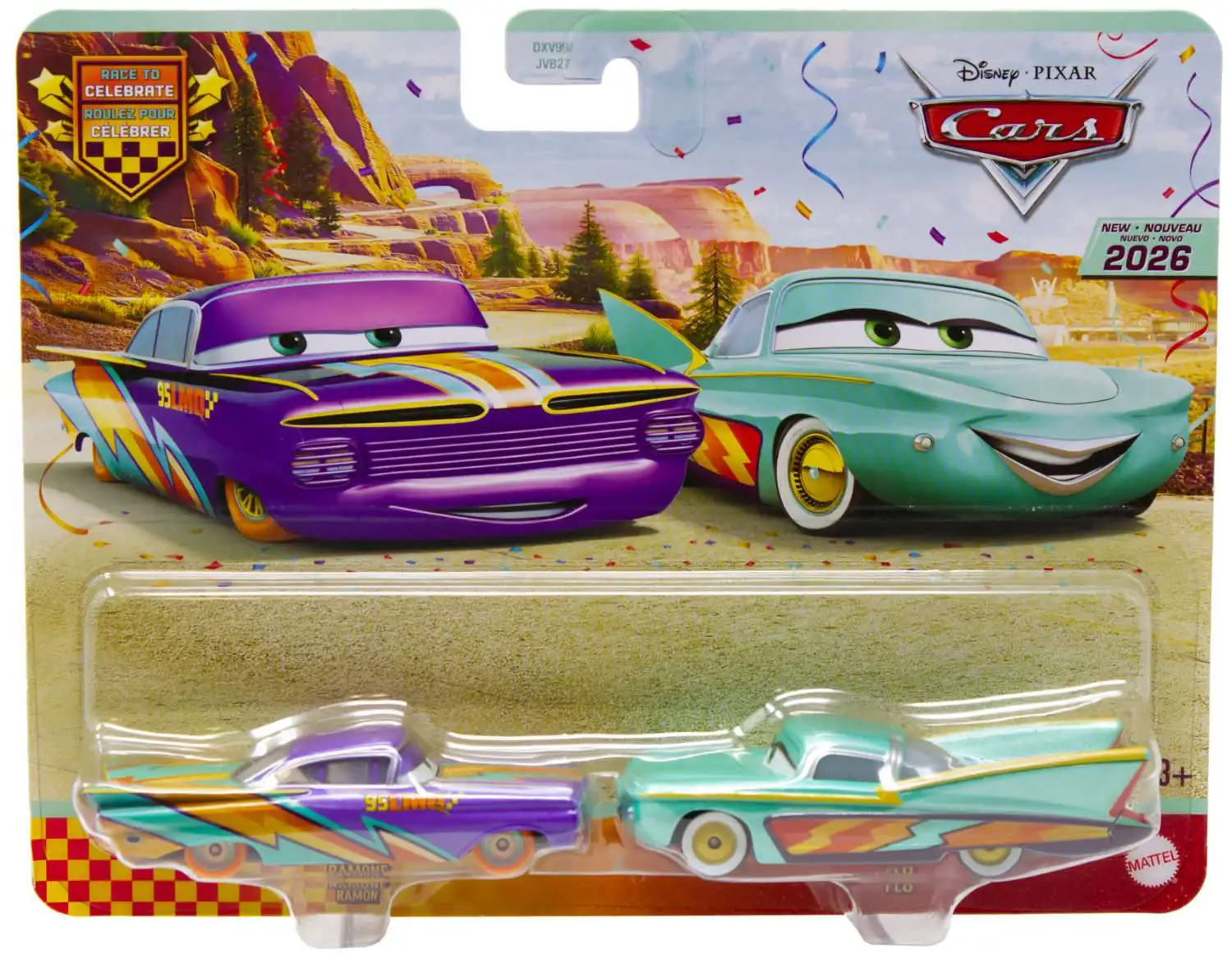 Mattel Cars - Σετ Με 2 Αυτοκινητάκια, Race To Celebrate, Ramone & Flo JJW88 (DXV99/JVB27)