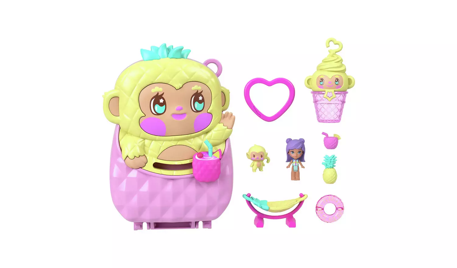 Mattel Polly Pocket - Pineapple Monkey Compact JKC49 (JFG56)
