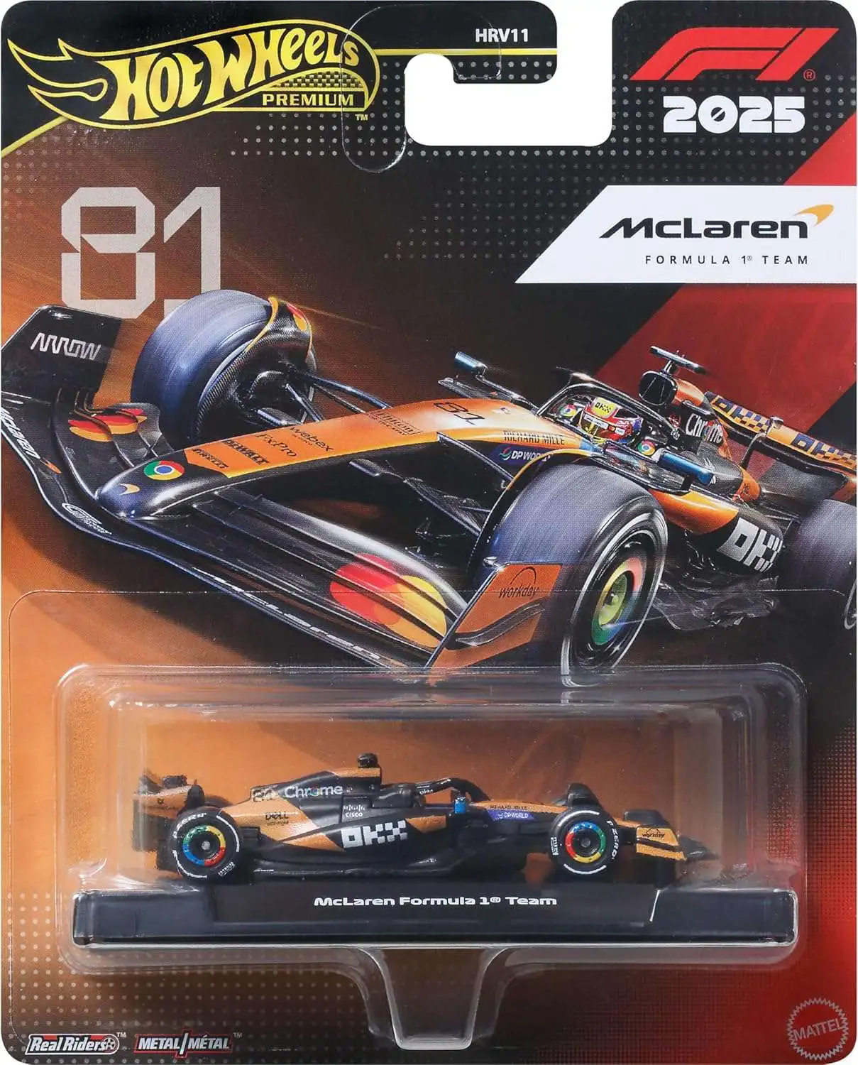 Mattel Hot Wheels - Premium, Mclaren Formula 1 Team #81 JKD81 (HRV11)
