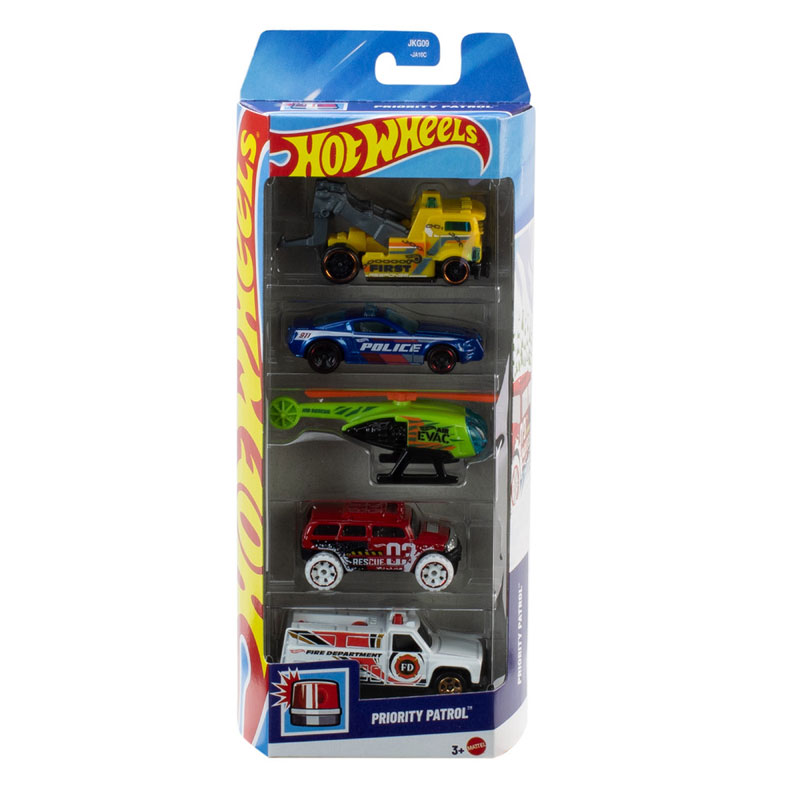 Mattel Hot Wheels – Αυτοκινητάκια 1:64 Σετ Των 5, Priority Patrol JKG09 (01806)