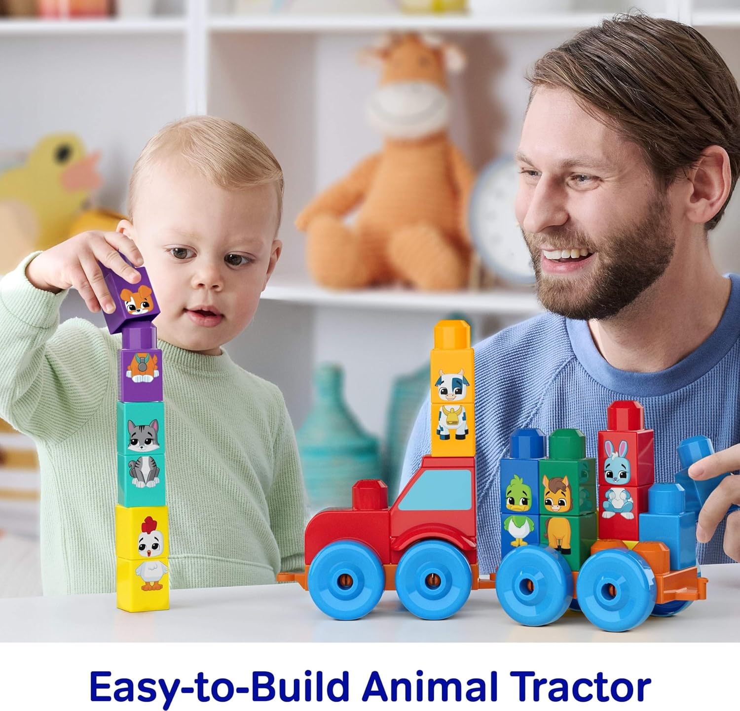 Fisher Price - Mega Bloks, First Builders, Bulid & Match Animal Tractor JKG33
