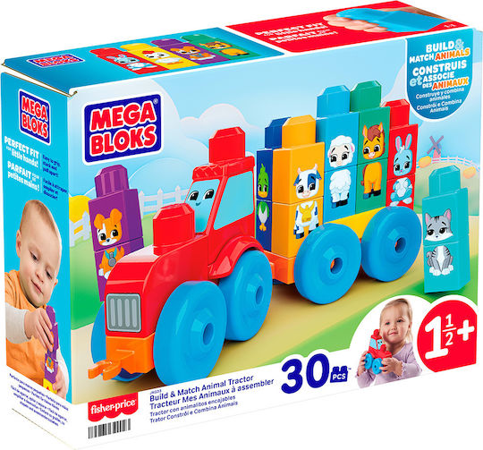 Fisher Price - Mega Bloks, First Builders, Bulid & Match Animal Tractor JKG33