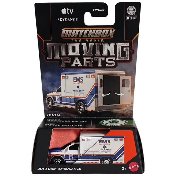 Mattel Matchbox - Moving Parts, The Movie, 2019 Ram Ambulance JKH45 (FWD28)