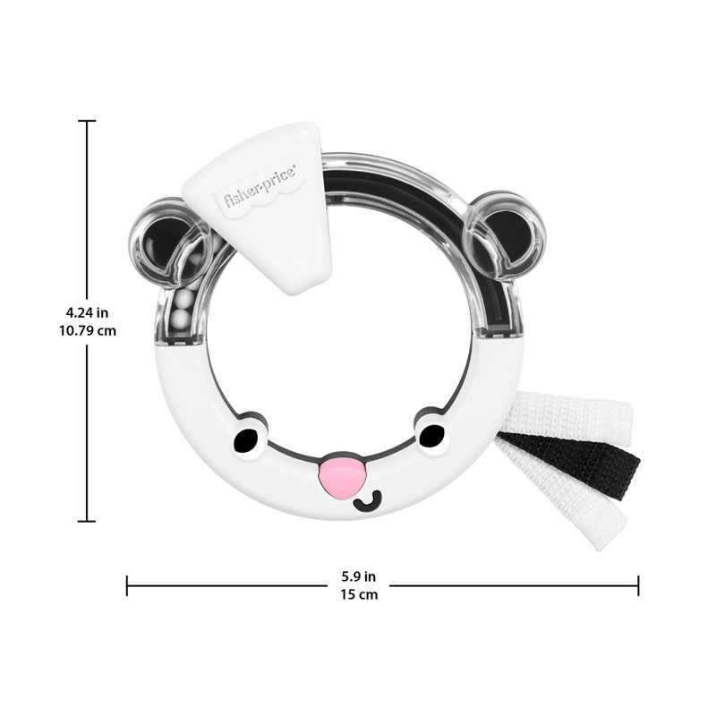 Fisher Price - Κουδουνίστρες Ζωάκια, Ασπρόμαυρος Ασβός JKW57 (JKW53)