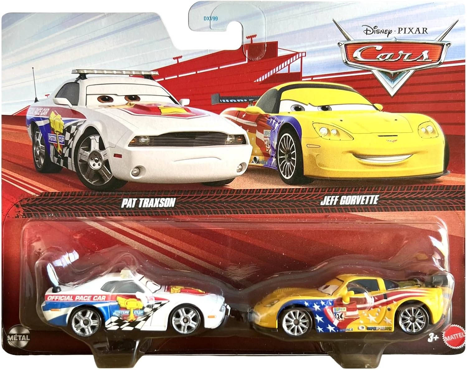 Mattel Cars - Σετ Με 2 Αυτοκινητάκια, Pat Traxson & Jeff Corvette JKW72 (DXV99)