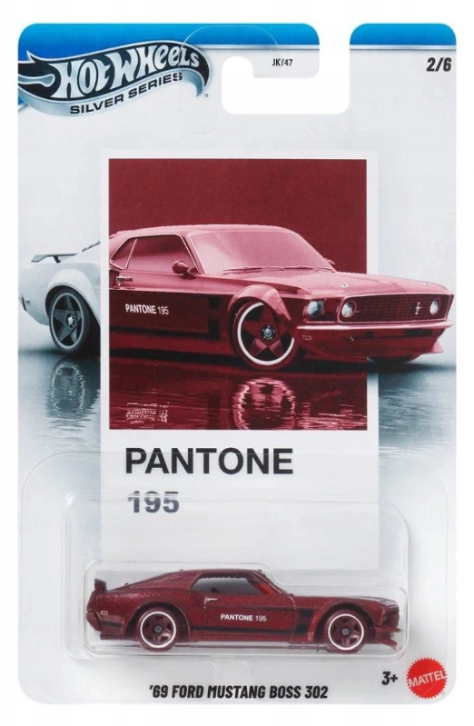 Mattel Hot Wheels - Silver Series, Pantone (195), '69 Ford Mustang Boss 302 (2/6) JKY48 (JKY47)