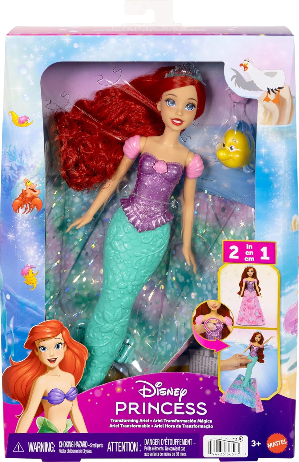 Mattel Disney Princess - Transforming Ariel JLK19