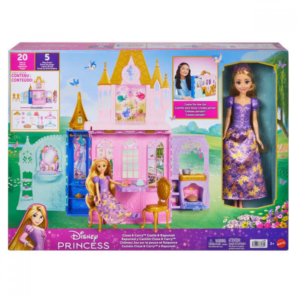 Mattel Disney Princess - Close & Carry, Castle & Rapunzel JLK27