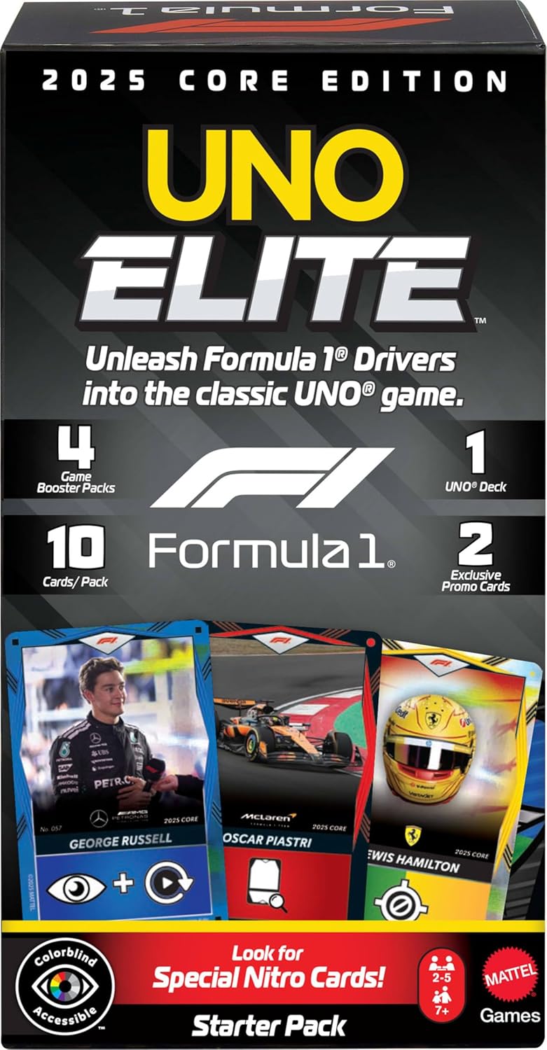 Mattel - Επιτραπέζιο, UNO Elite, Starter Pack, Core Edition, Formula 1 JLV42