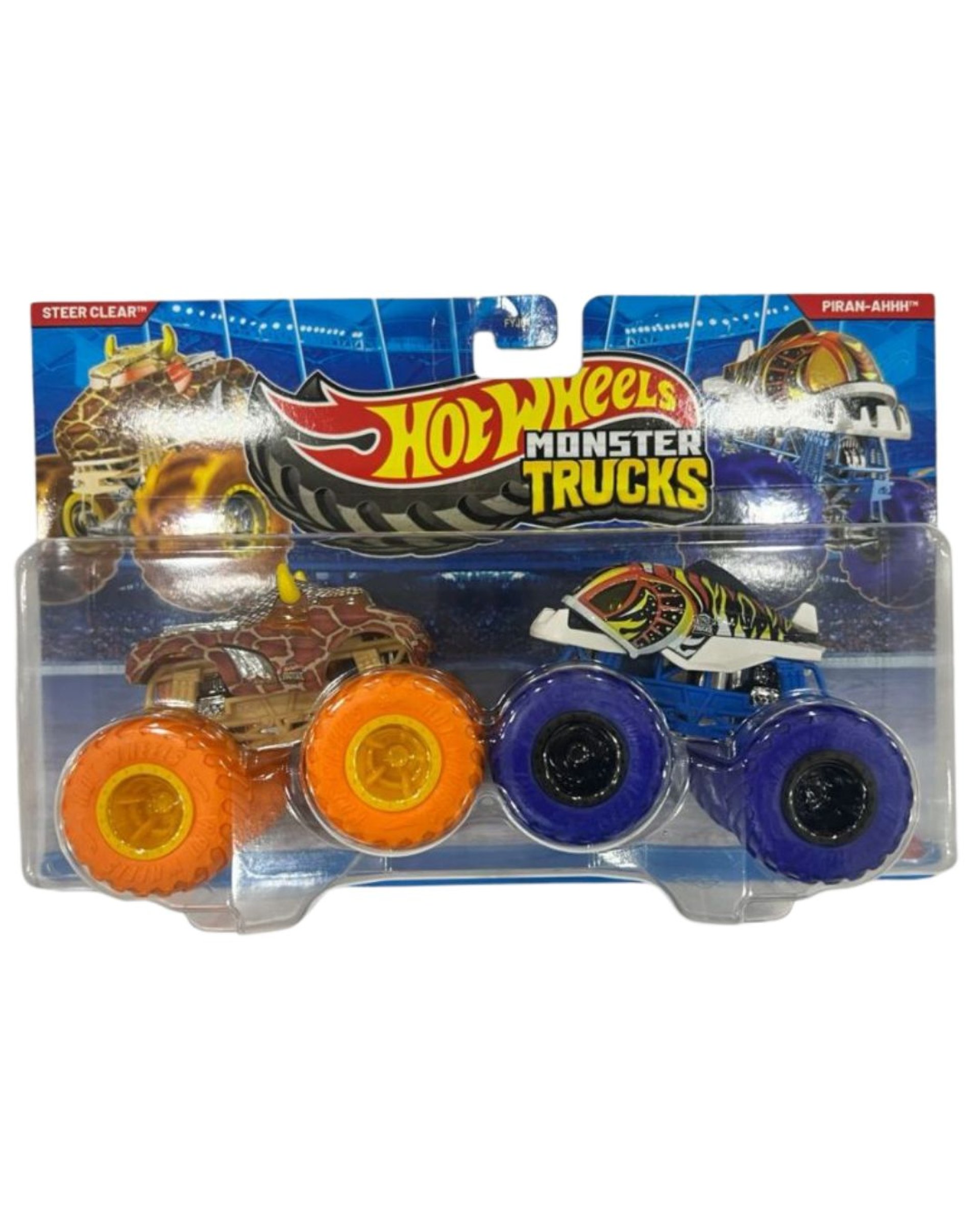 Mattel Hot Wheels - Monster Trucks, Demolition Doubles, Steer Clear & Piran-Ahhh JLV83 (FYJ64)