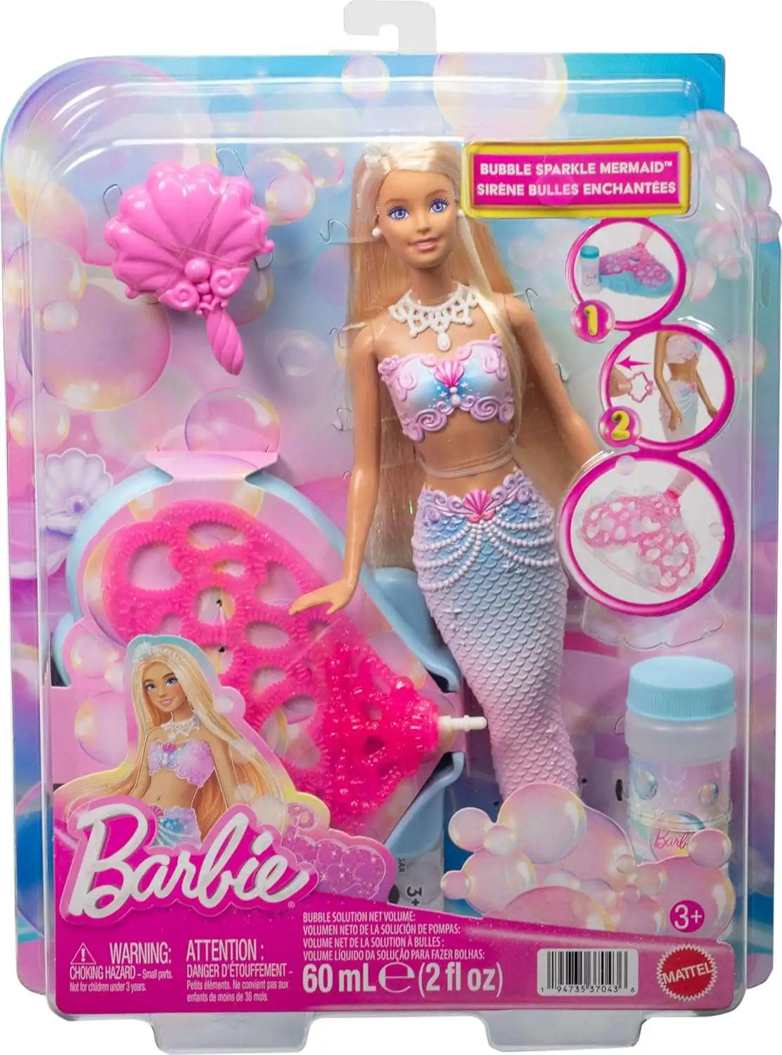 Mattel Barbie - Fantasy, Bubble Sparkle Mermaid JLW56