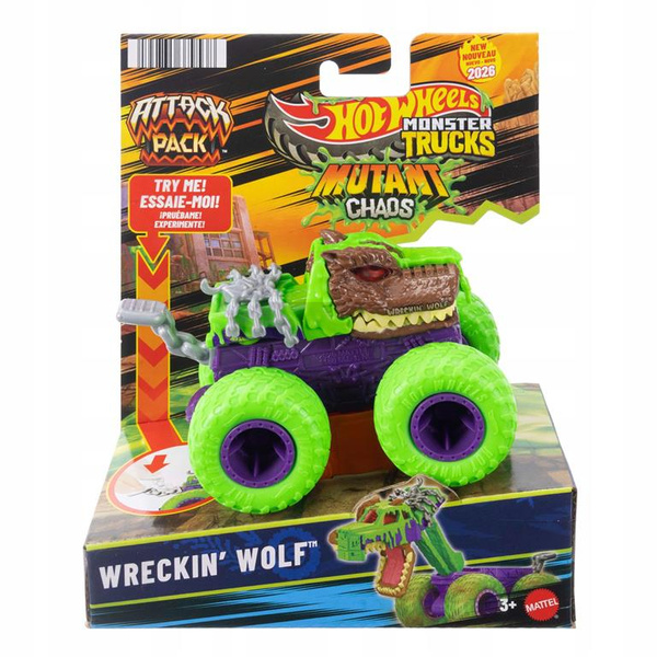 Mattel Hot Wheels - Monster Trucks, Attack Pack, Wreckin Wolf JML00 (JMK92)