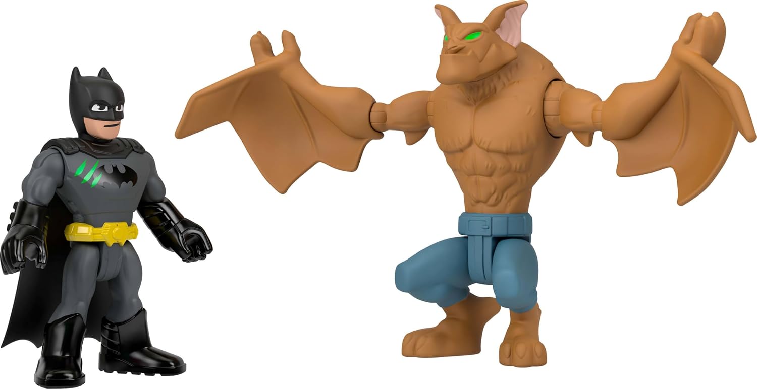 Fisher Price - Imaginext, DC Super Friends - Batcopter Vs Man-Bat Figures &Vehicle JML97