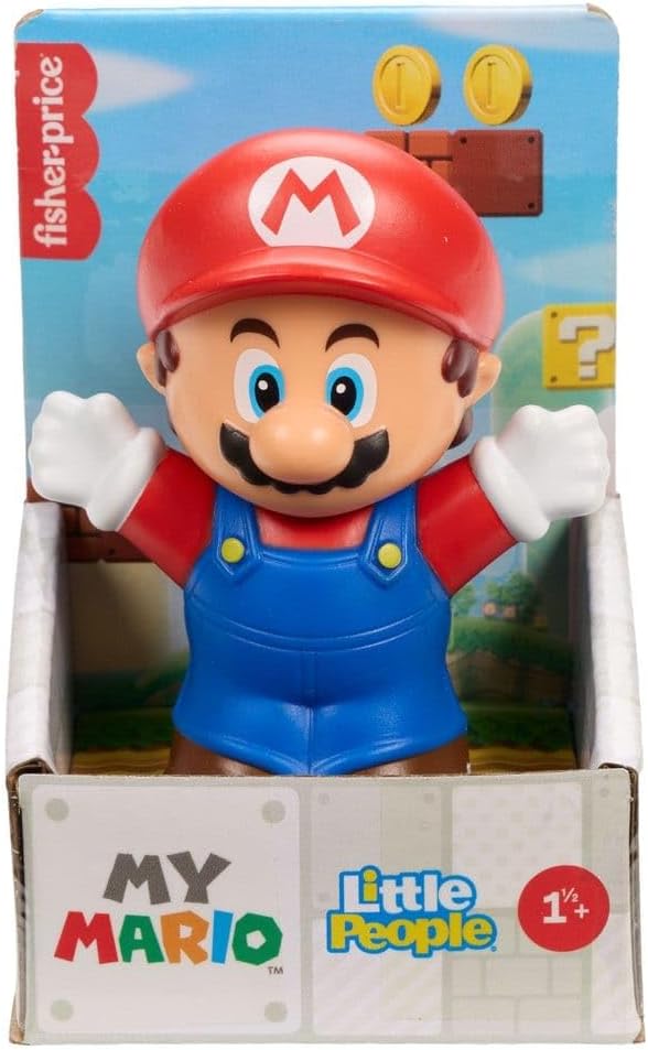 Mattel Super Mario - Little People Collector, Single Fig Classic Mario 7cm JMM05 (JHG64)