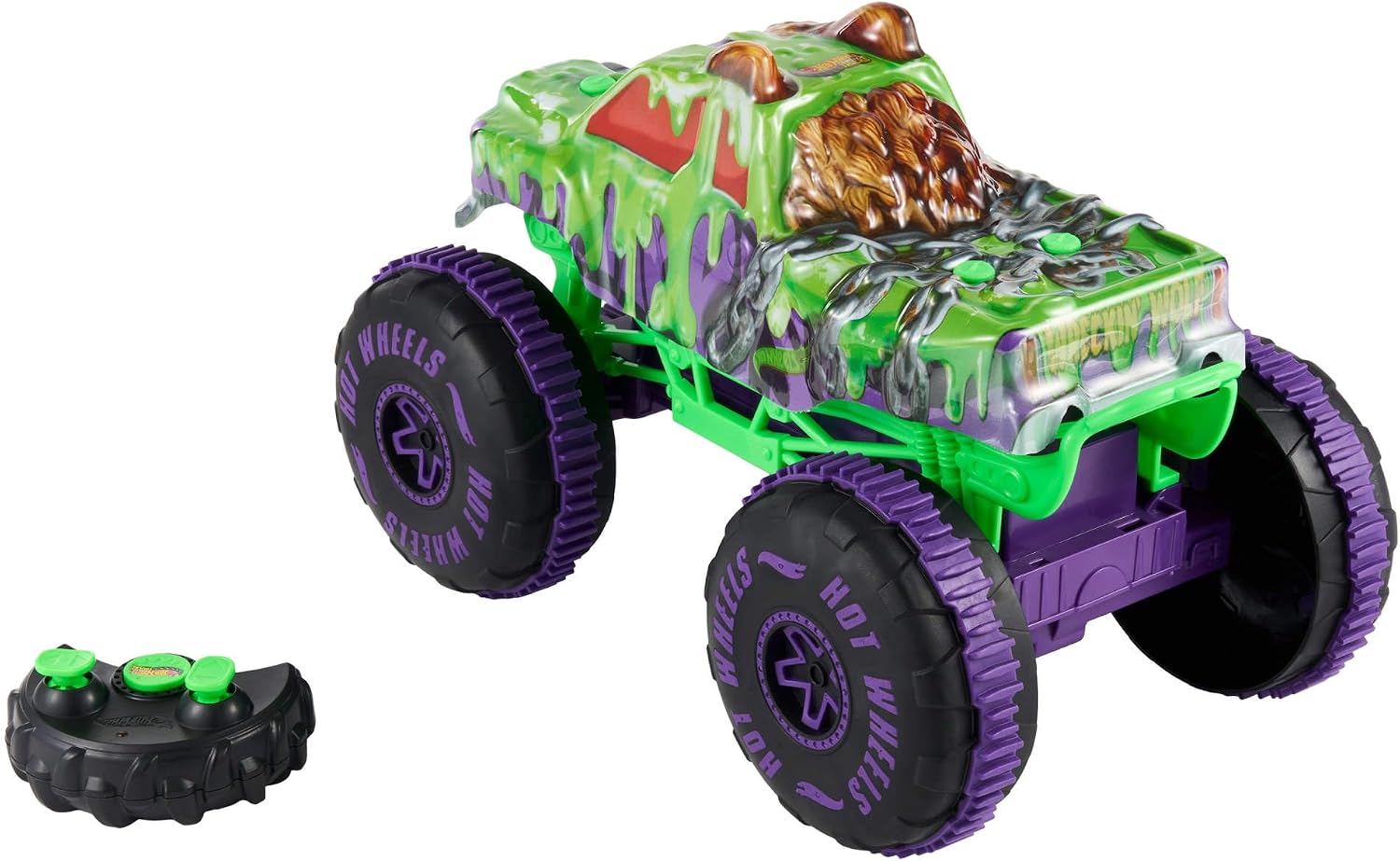 Mattel Hot Wheels - Τηλεκατευθυνόμενο Monster Trucks Mutant Chaos Wreckin’ Wolf RC Vehicle JMM77