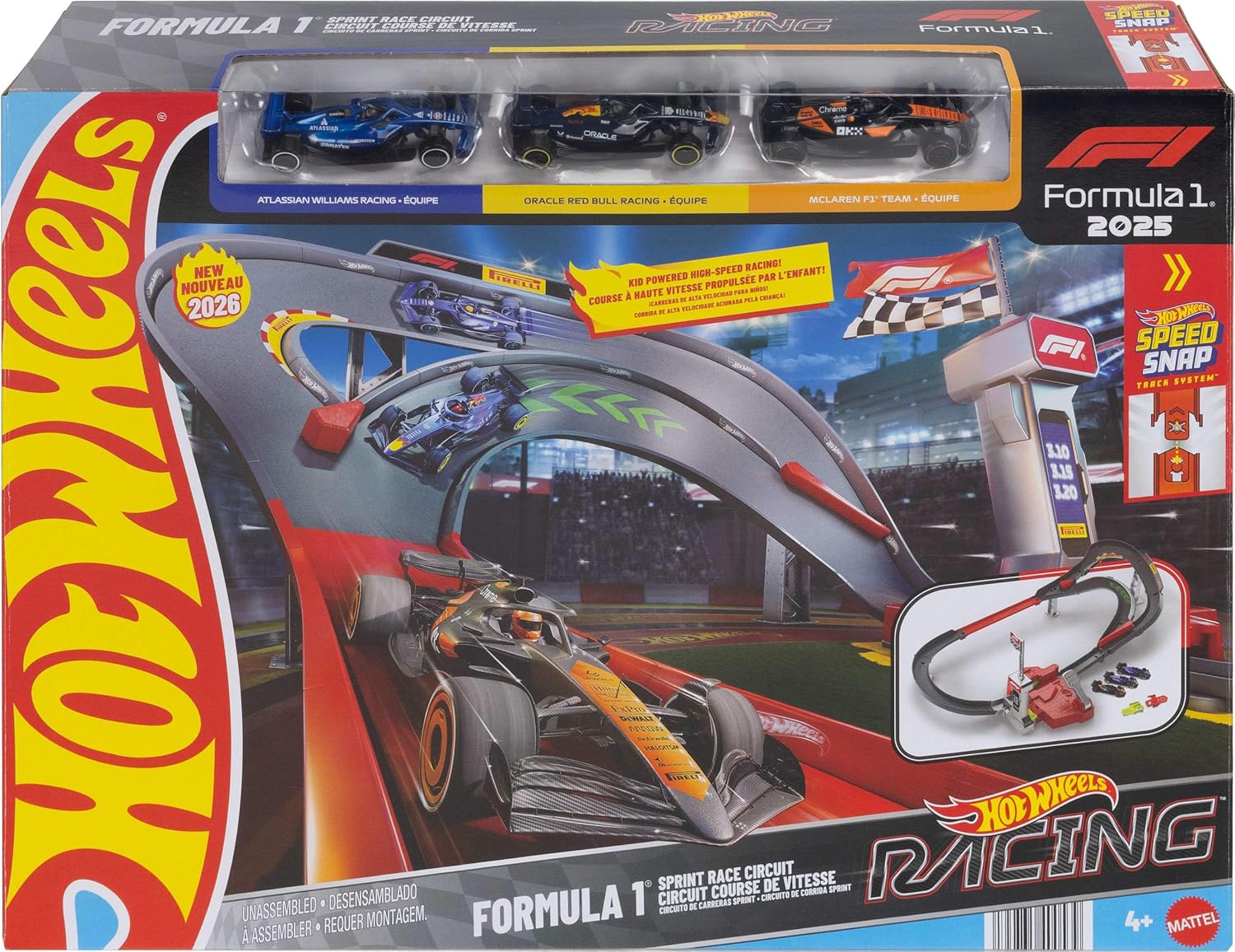 Mattel Hot Wheels - Racing, Speed Snap, Πίστα F1 Sprint JNN32