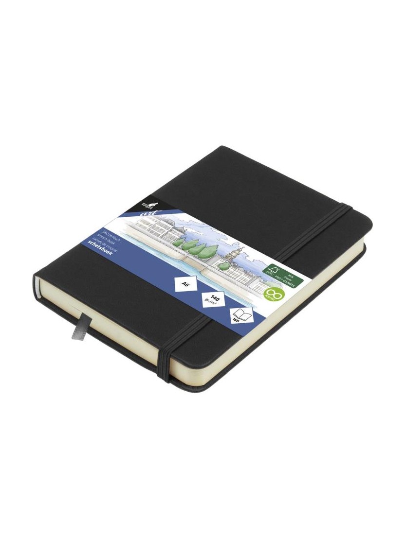 Kangaro - Sketchbook Με Σκληρό Εξώφυλλο Και Λάστιχο, Black A6 80 Φύλλα K-861210