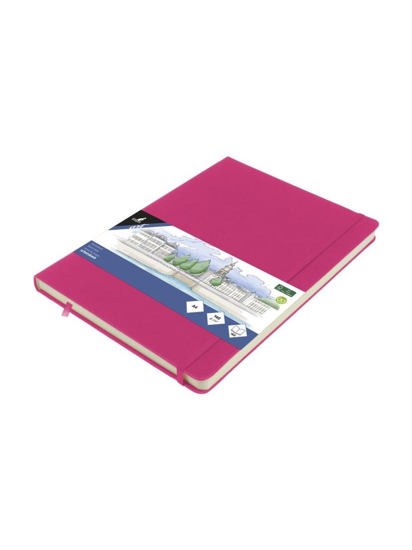 Kangaro - Sketchbook Με Σκληρό Εξώφυλλο Και Λάστιχο, Hot Pink A4 80 Φύλλα K-861330