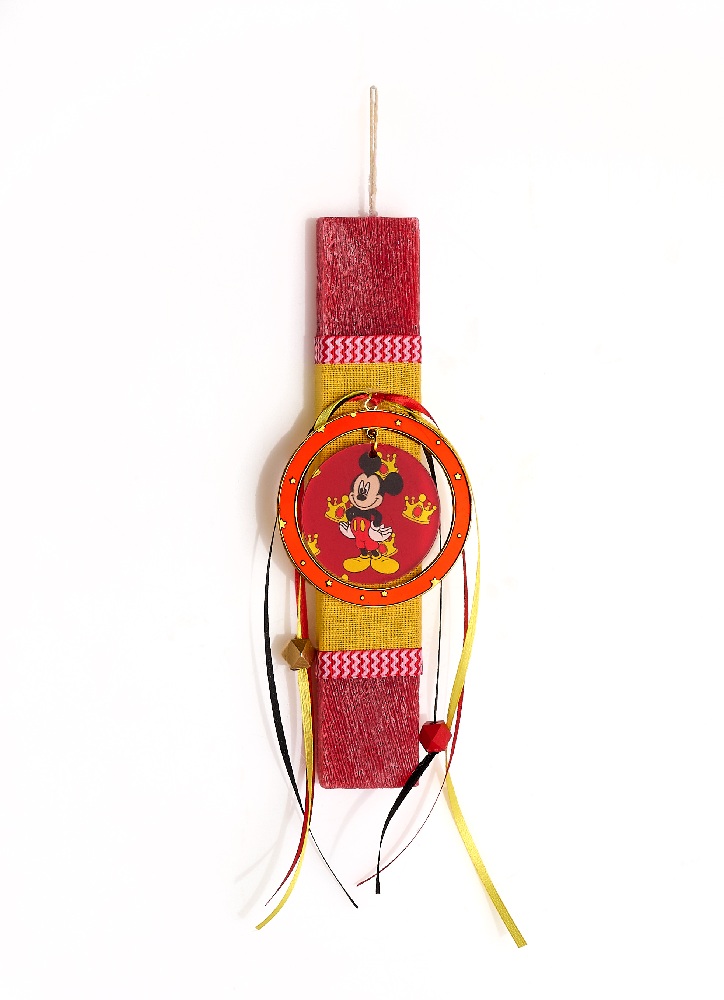 Adorex - Λαμπάδα Κόκκινη, Με Κύκλο Και Mickey Mouse P1-2