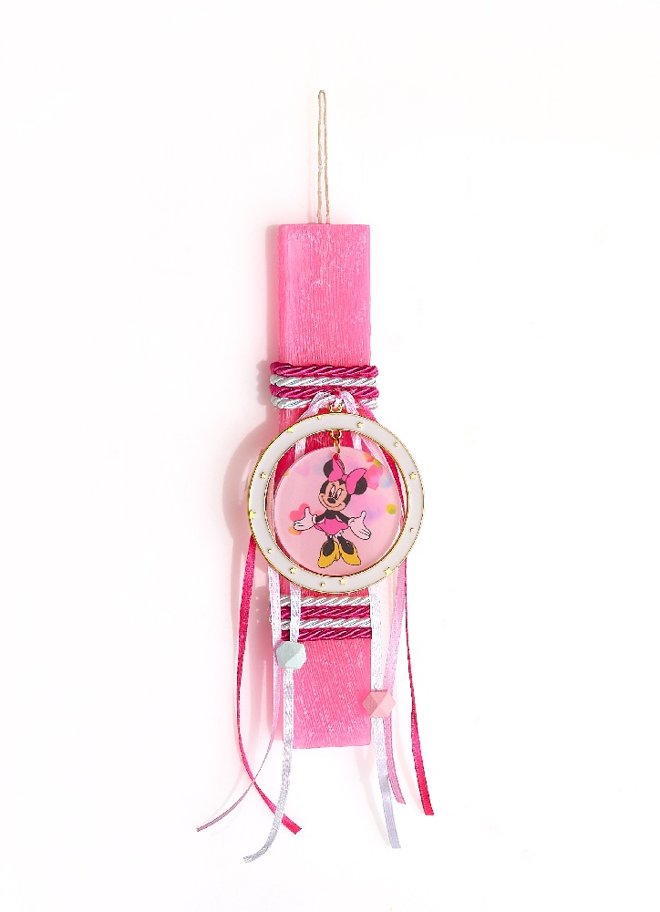 Adorex - Λαμπάδα Ροζ, Με Κύκλο Και Minnie Mouse P2-2