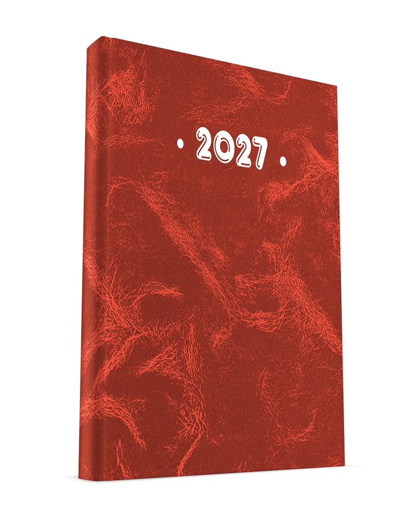 Υδρόγειος - Ημερήσιο Ημερολόγιο PVC 2027, Marble Red 10x14 0336