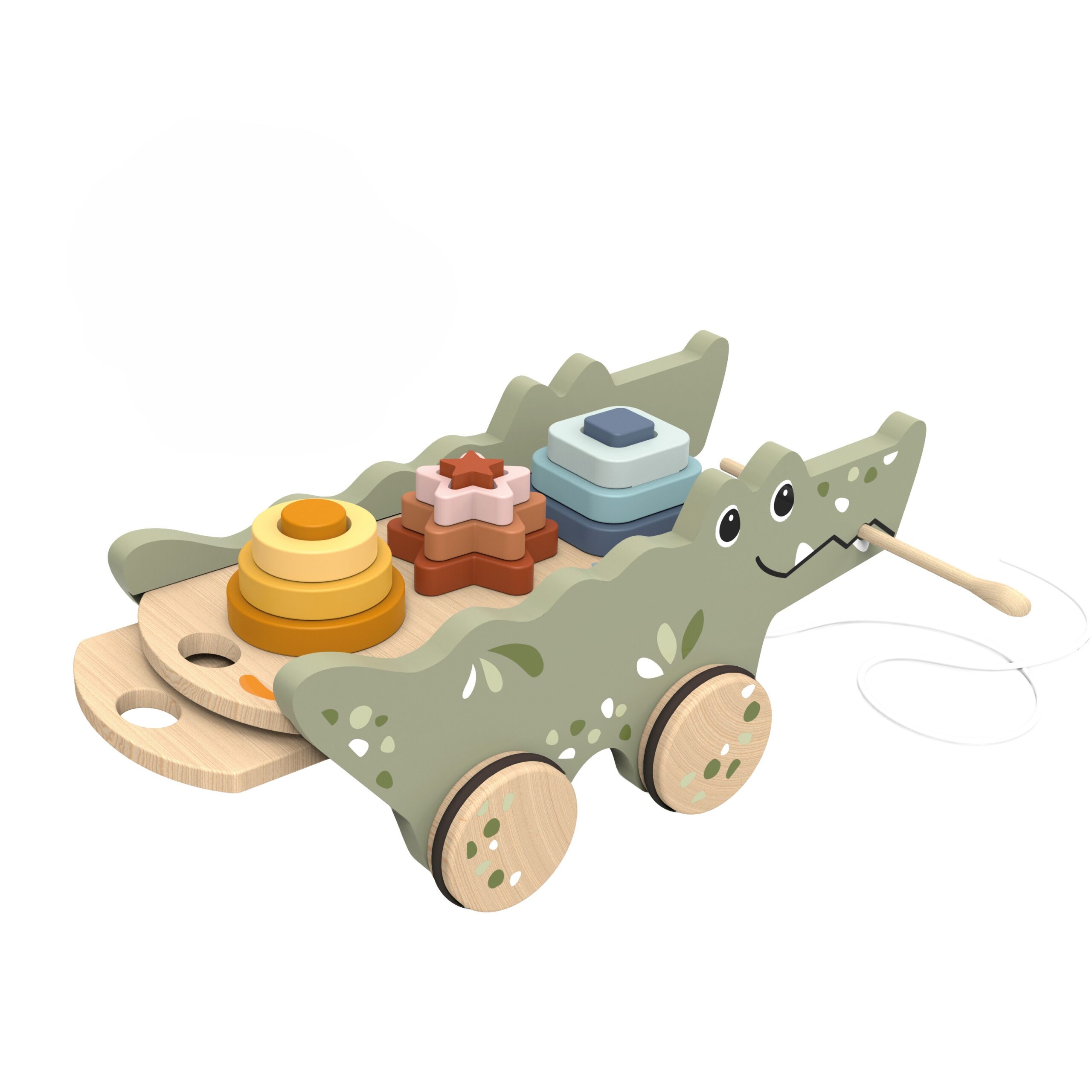 Speedy Monkey - Ξύλινος Συρόμενος “Κροκόδειλος” 31,1×15,6×13,5 cm SP1055