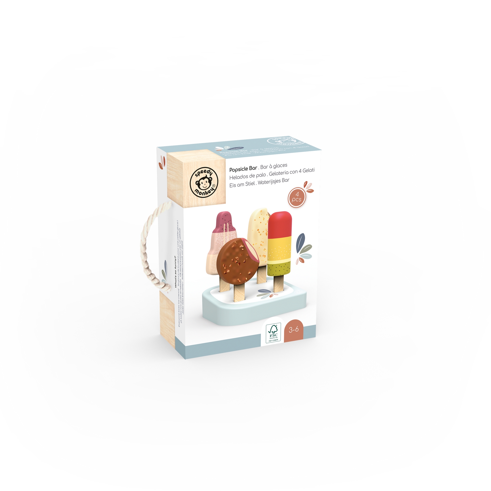 Speedy Monkey - Ξύλινο Σταντ παγωτών 10,5×10,5×11 cm SP3015