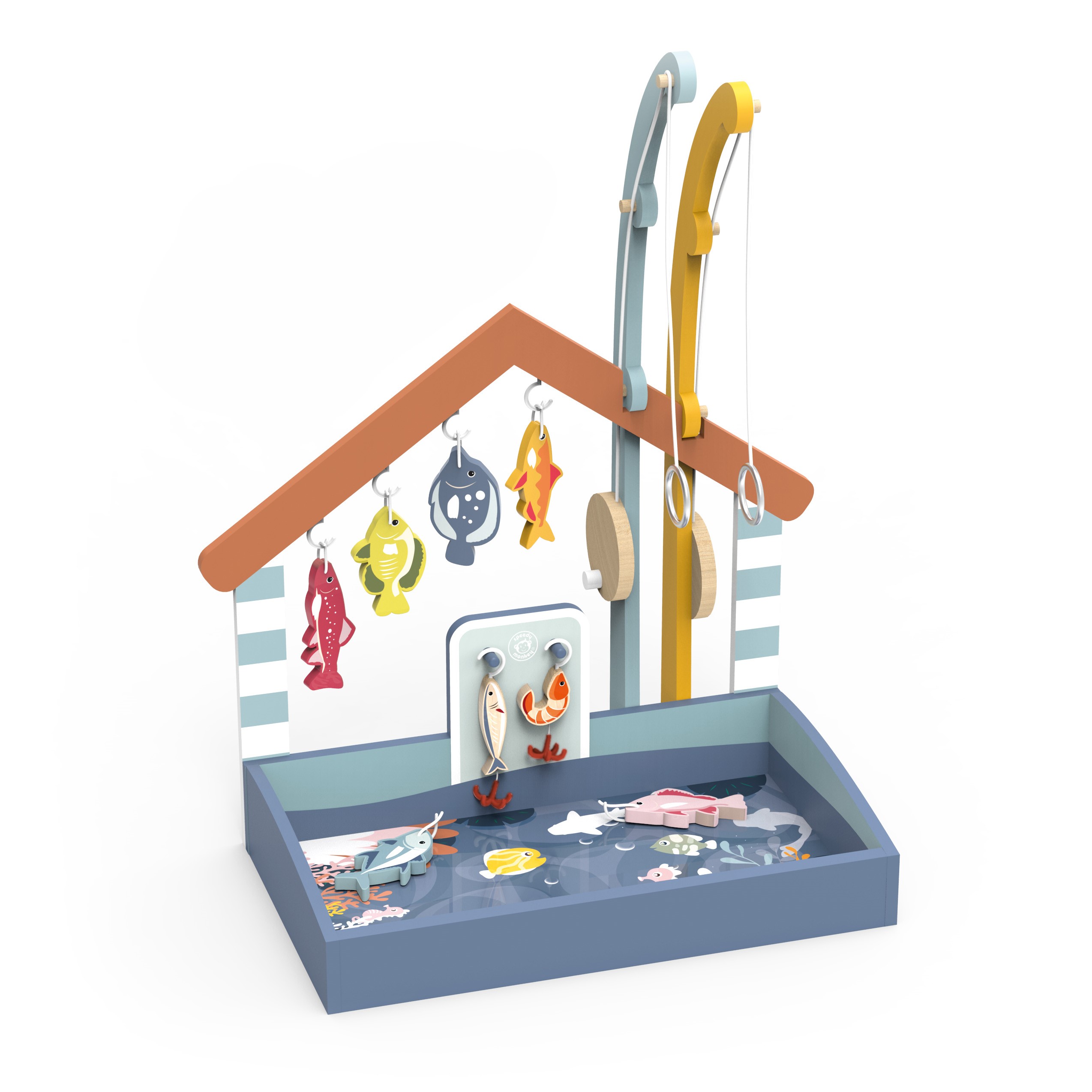 Speedy Monkey - Ξύλινο Σετ Ψαρέματος “Fishing Club” 40,5x22x33,9 cm SP3030