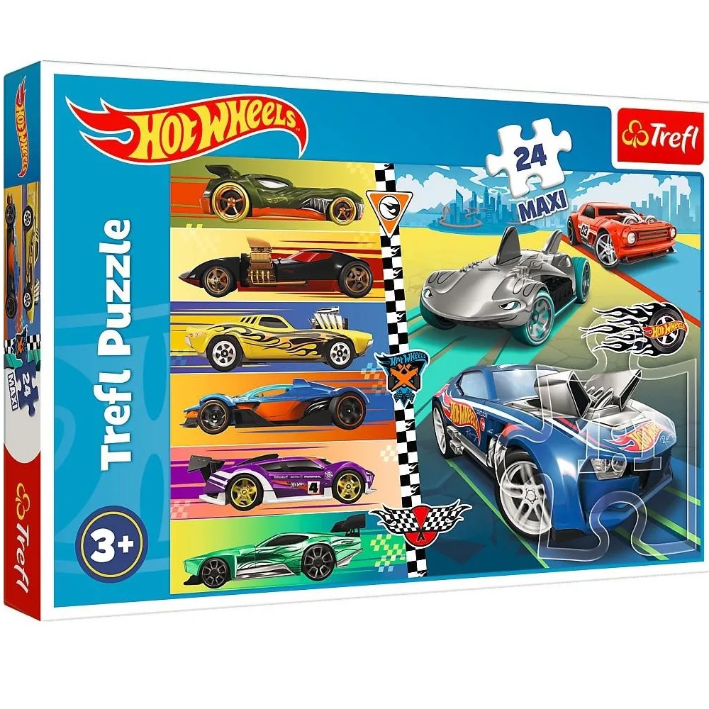 Trefl - Puzzle Maxi, Fast Hot Wheels 24 Pcs 14362