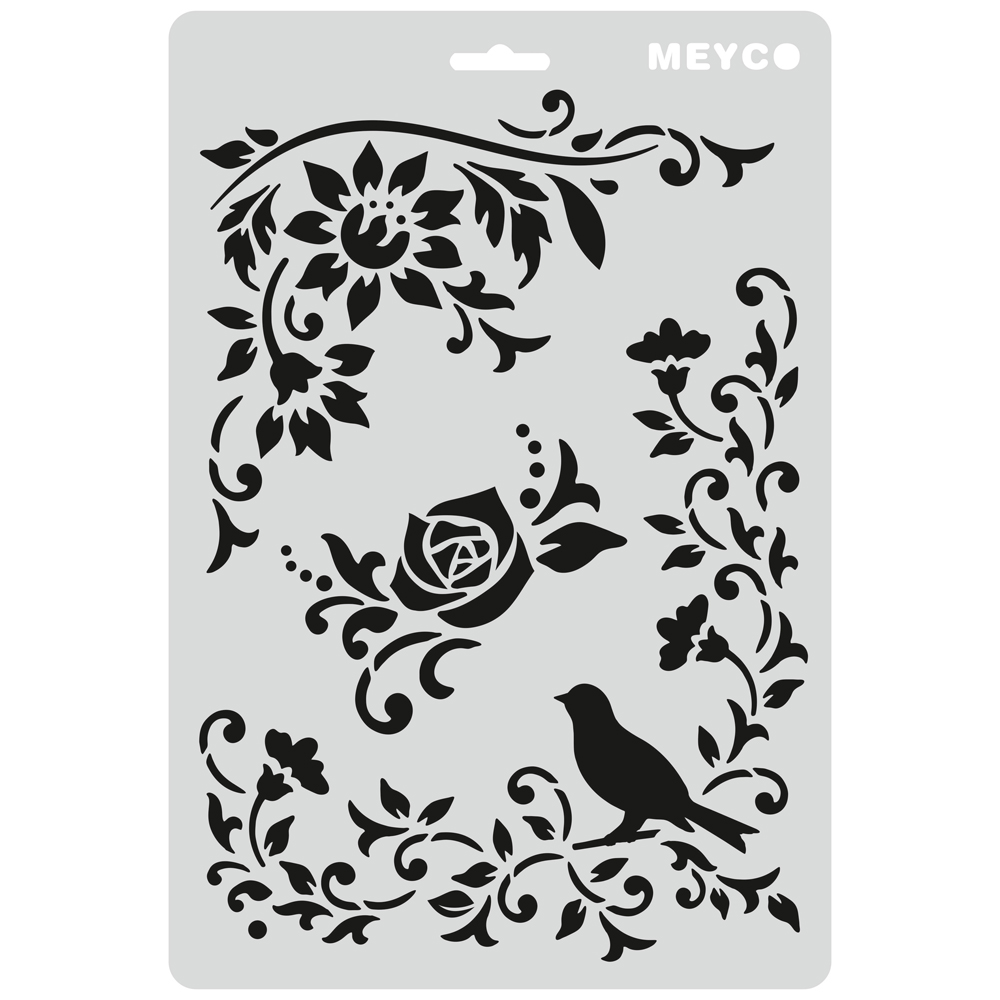 Meyco - Στενσιλ 21x31cm, Flowers & Bird 66046