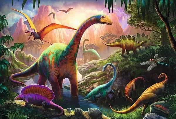 Trefl - Puzzle Dinosaurs' Land 100 Pcs 16277