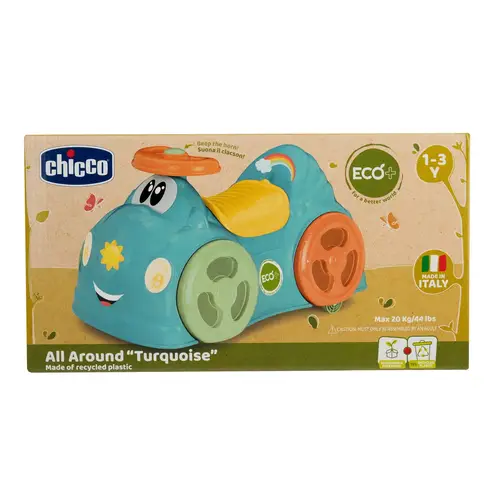 Chicco - Βρεφικό Παιχνίδι Αυτοκινητάκι Γύρω Γύρω Όλοι Τιρκουάζ Z01-11113-20