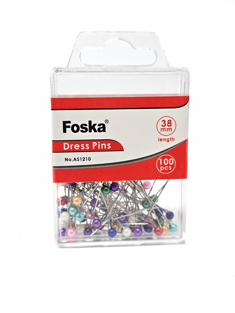 Foska - Καρφίτσες Με Κεφάλι 38mm 100 Τεμάχια AS1210