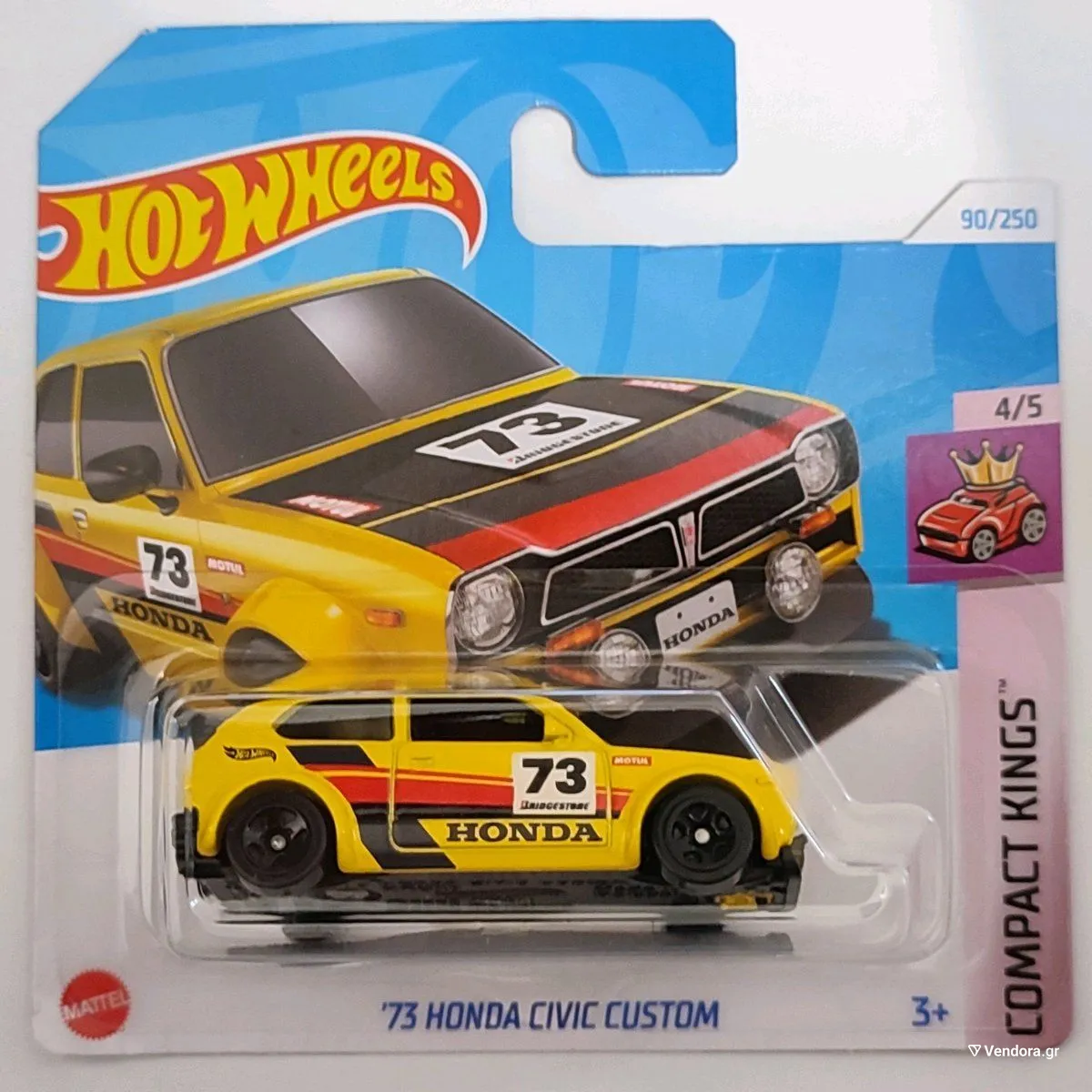 Mattel Hot Wheels - Αυτοκινητάκι Compact Kings, '73 Honda Civic Custom (4/5) HTC19 (5785)