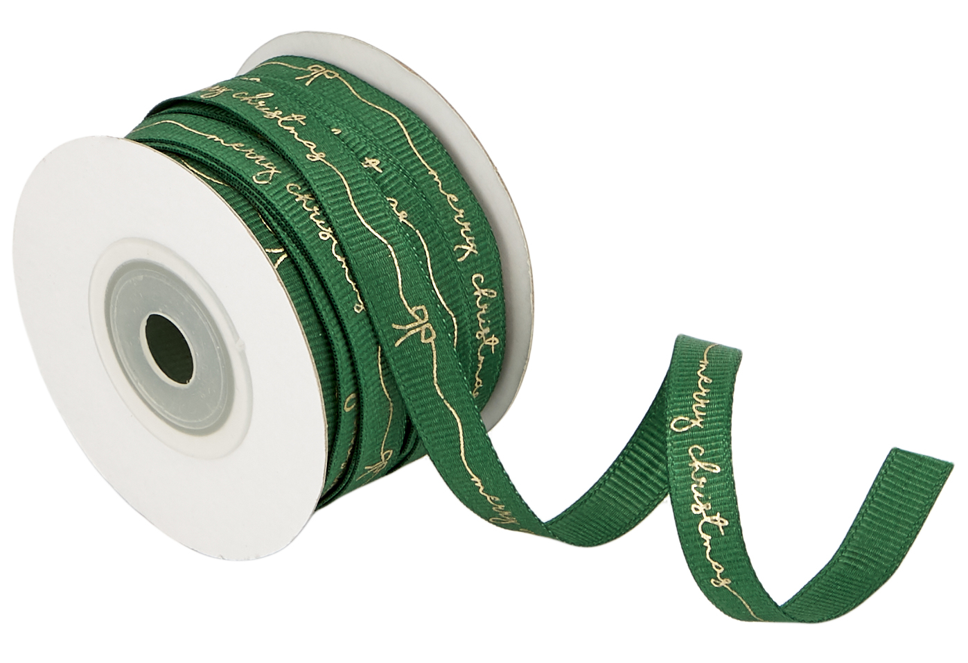 Kyriacou - Κορδέλα Gros 10mmX20M, Merry Christmas, Green Dark/Gold CHRY2501-X10X20-6580XX
