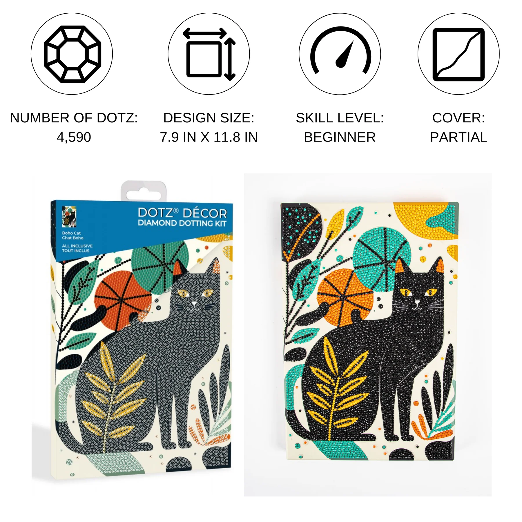 Diamond Dotz - Ψηφιδωτό, Boho Cat DBX3.004