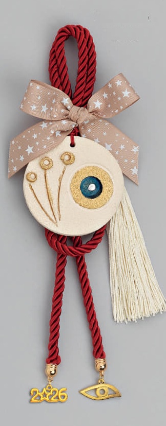 Adorex - Γούρι Με Κεραμικό Μάτι Με Λουλούδια EG-21026