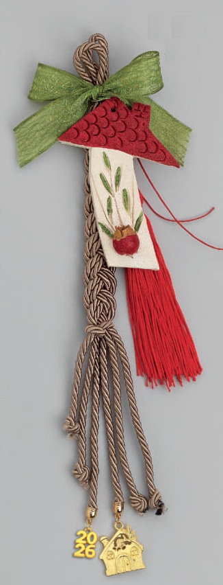 Adorex - Γούρι Με Κεραμικό Σπίτι Κόκκινο EG-21033