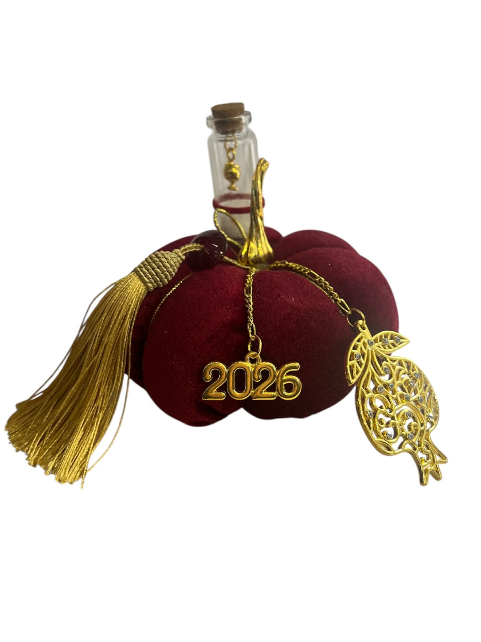 Adorex - Γούρι Υφασμάτινη Κολοκύθα Με Ρόδι & Σωλήνα EG-21188