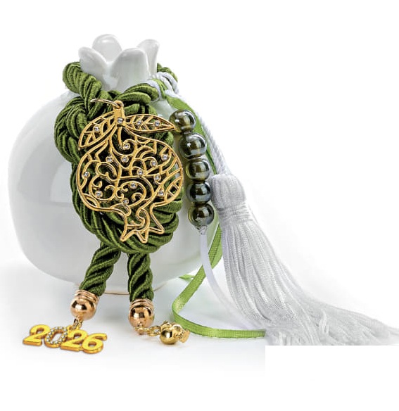 Adorex - Γούρι Κεραμικό Ρόδι Με Μεταλλικό Ρόδι Με Στρας EG-23398