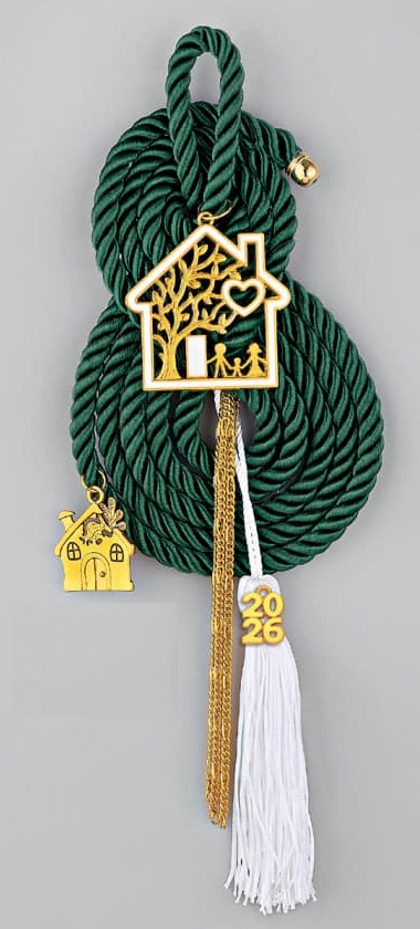 Adorex - Κρεμαστό Γούρι Με Μεταλλικό Σπίτι Με Οικογένεια EG-24076