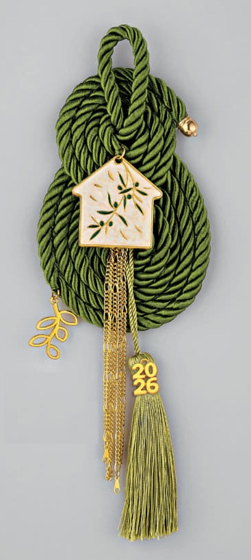 Adorex - Κρεμαστό Γούρι Με Μεταλλικό Σπίτι Με Κλαδί Ελιάς EG-24078