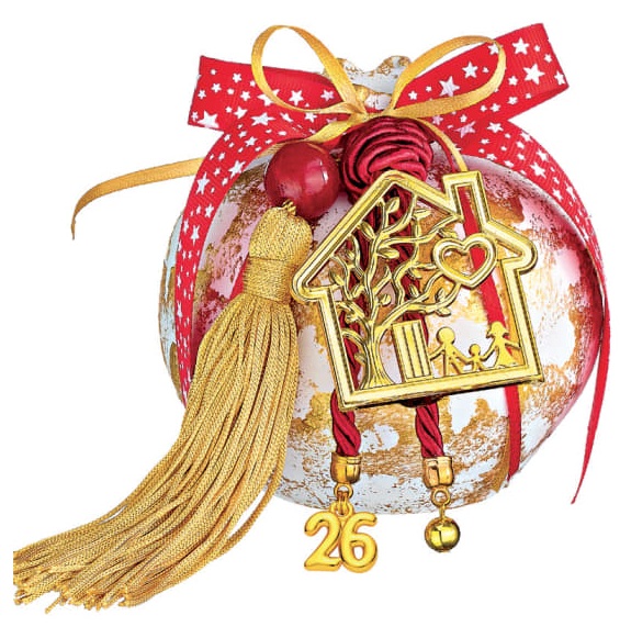 Adorex - Γούρι Κεραμικό Με Μεταλλικό Σπίτι Οικογένεια EG-24391