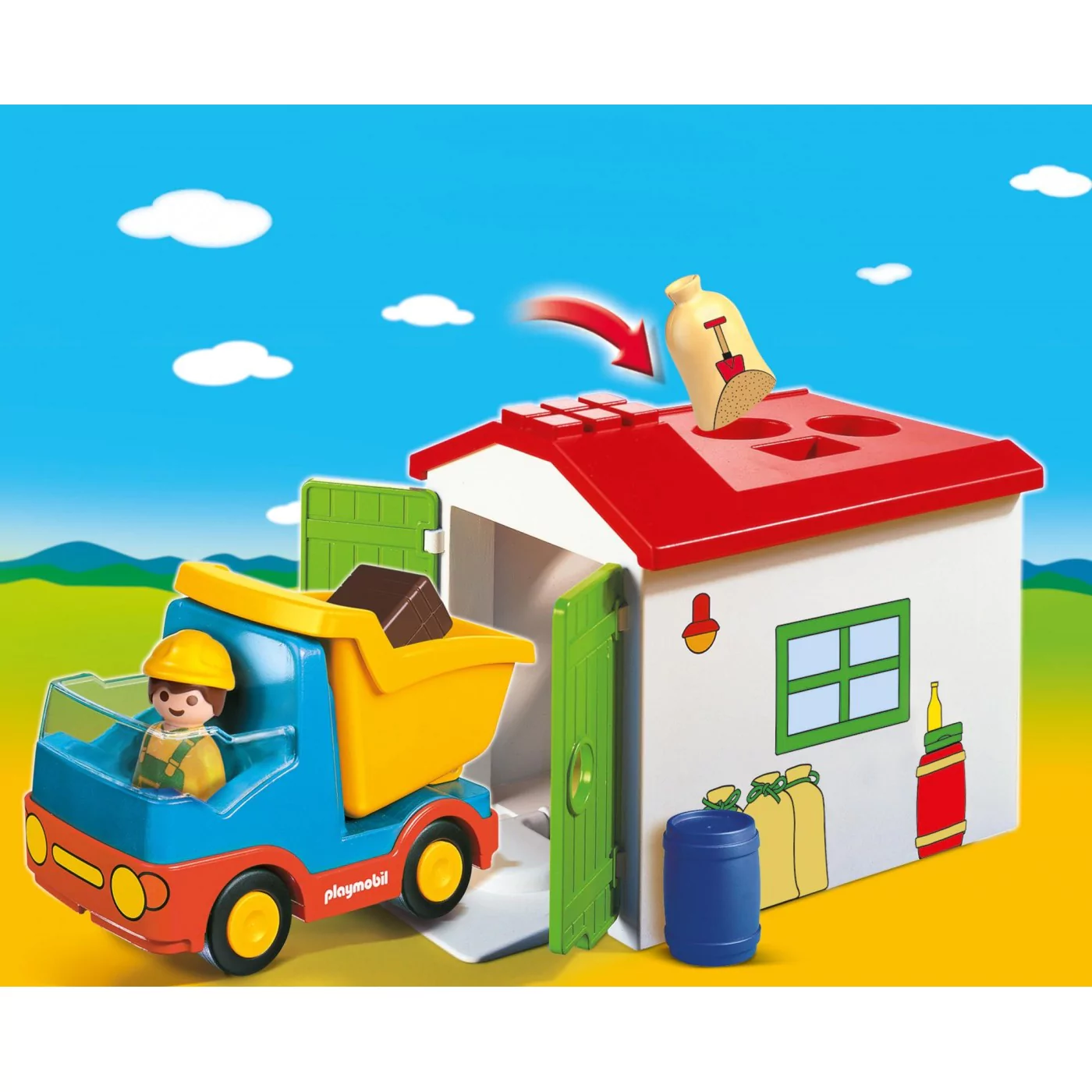 Playmobil 1.2.3 - Φορτηγό Με Γκαράζ 70184