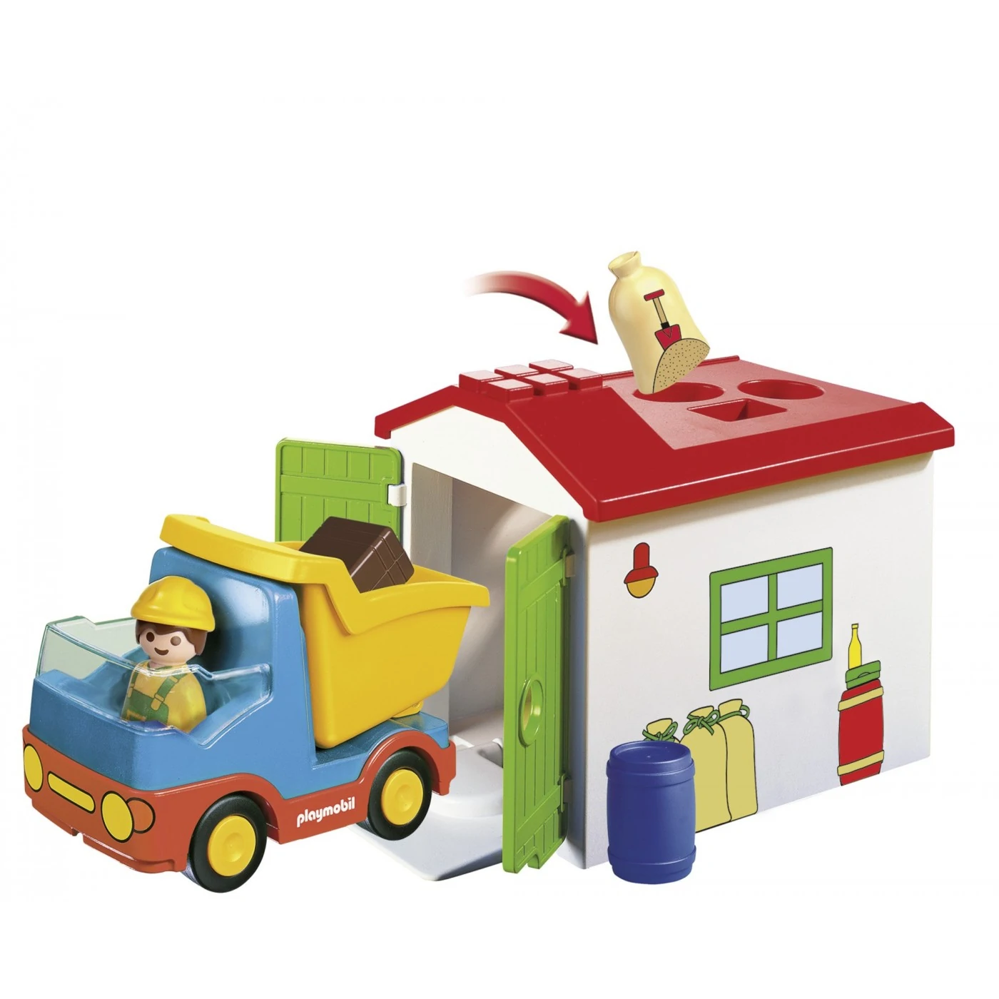 Playmobil 1.2.3 - Φορτηγό Με Γκαράζ 70184