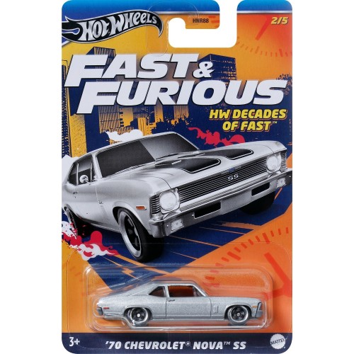 Mattel Hot Wheels - Fast And Furious, Decades of Fast, 0 Chevrolet Nova SS 2/5 HRW42 (HNR88)