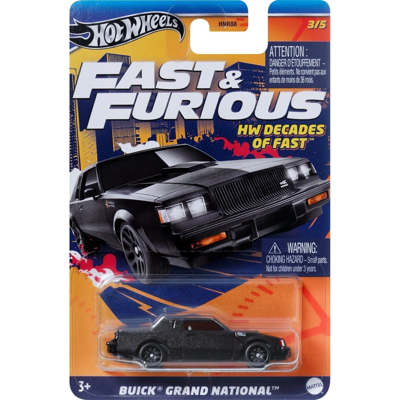 Mattel Hot Wheels - Fast And Furious, Decades of Fast, Buick Grand National Vehicle 4/5 HRW43 (HNR88)