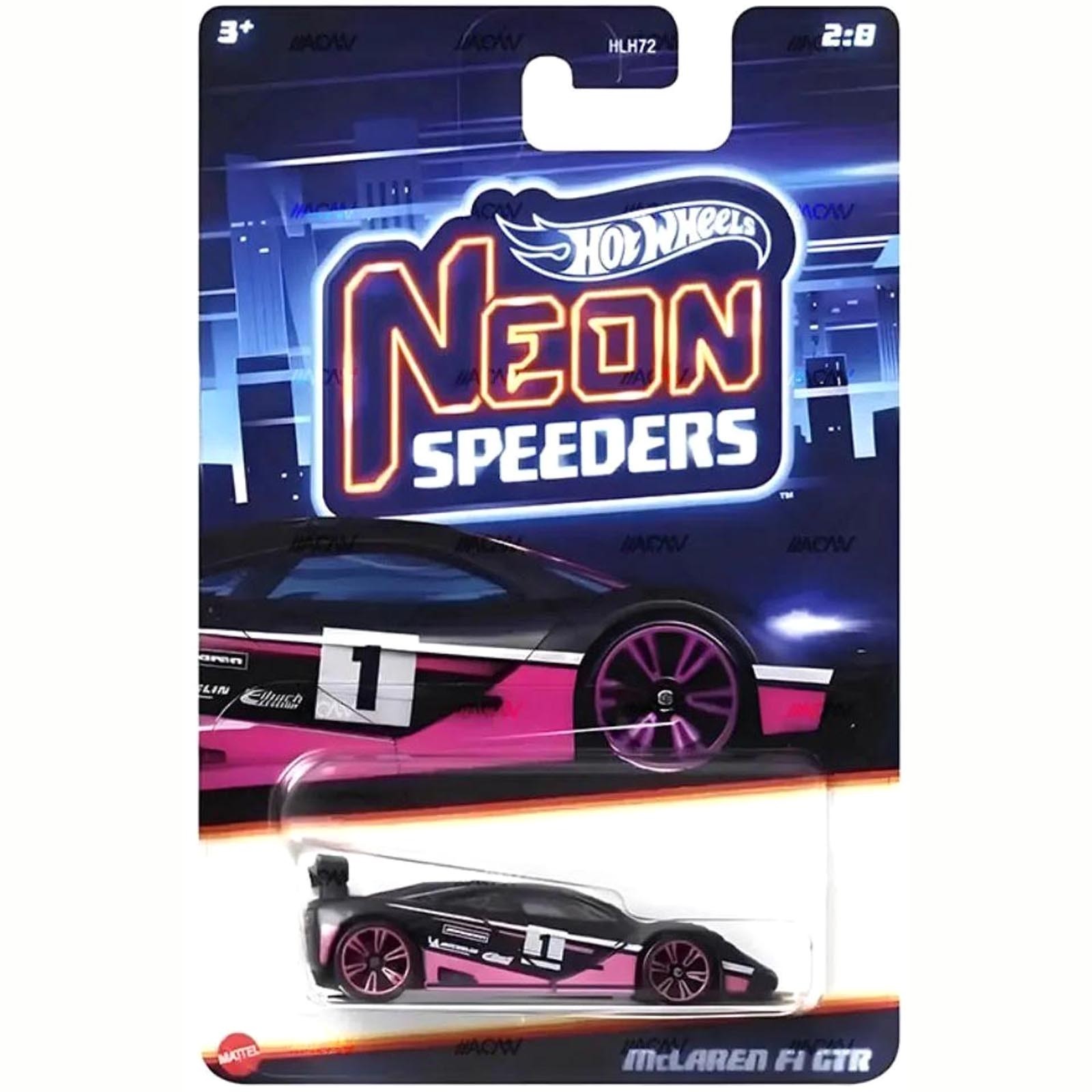 Mattel Hot Wheels - Αυτοκινητάκι Neon Speeders, McLaren F1 GTR (2/8) HRW76 (HLH72)