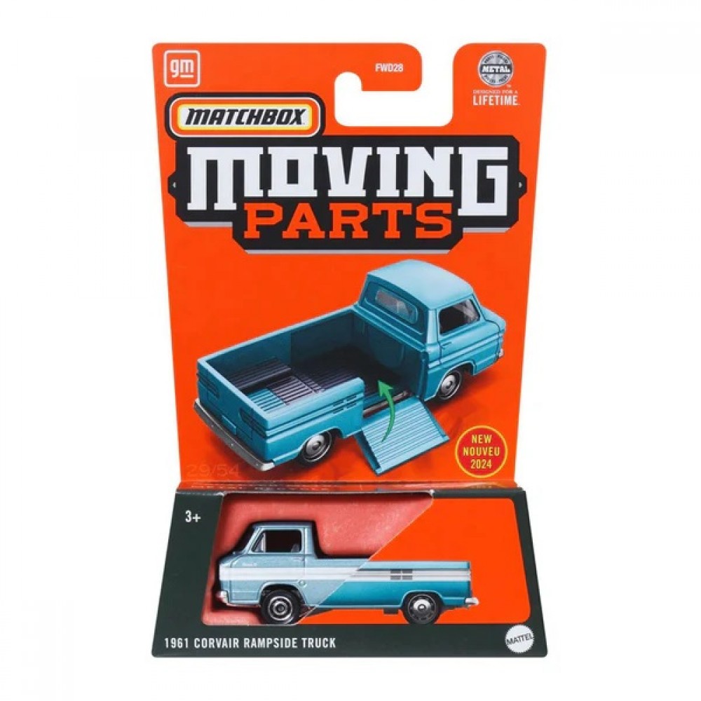 Mattel Matchbox - Moving Parts, 1961 Corvair Rampside Truck HVM90 (FWD28)