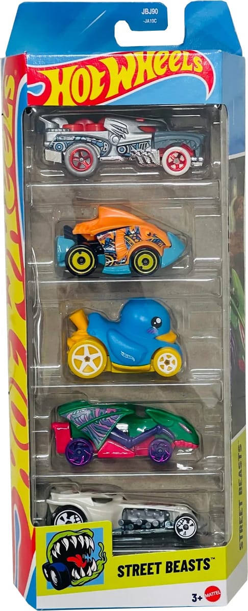 Mattel Hot Wheels – Αυτοκινητάκια 1:64 Σετ Των 5, Street Beasts JBJ90 (01806)